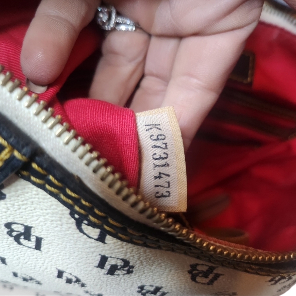 Dooney &  Bourke Signature Monogram Erica Shoulder Hobo Bag Black & White - Picture 13 of 16